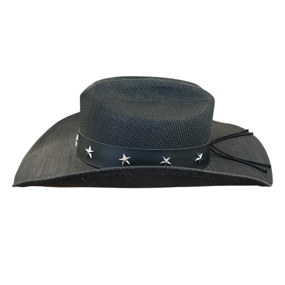 FLUFFY‎ SENSE Western Cowboy Hat Black Woven Coated Canvas Cattlemen Unisex main image 9